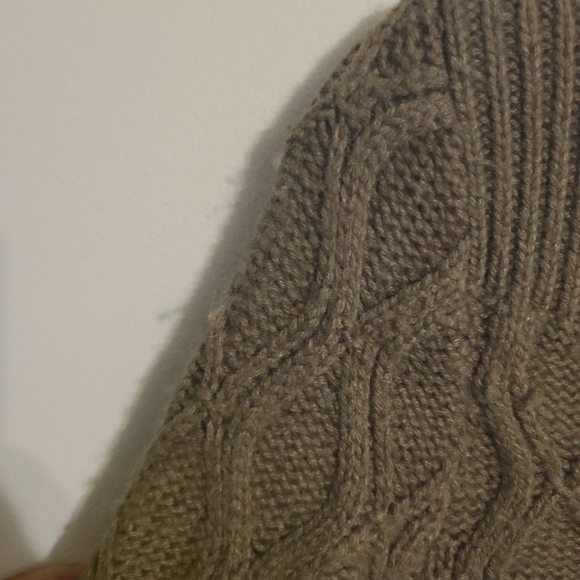 LOFT | Women's Olive Green/Brown Cable Knit Wool Blend Sweater (Size Medium) - Picture 10 of 14